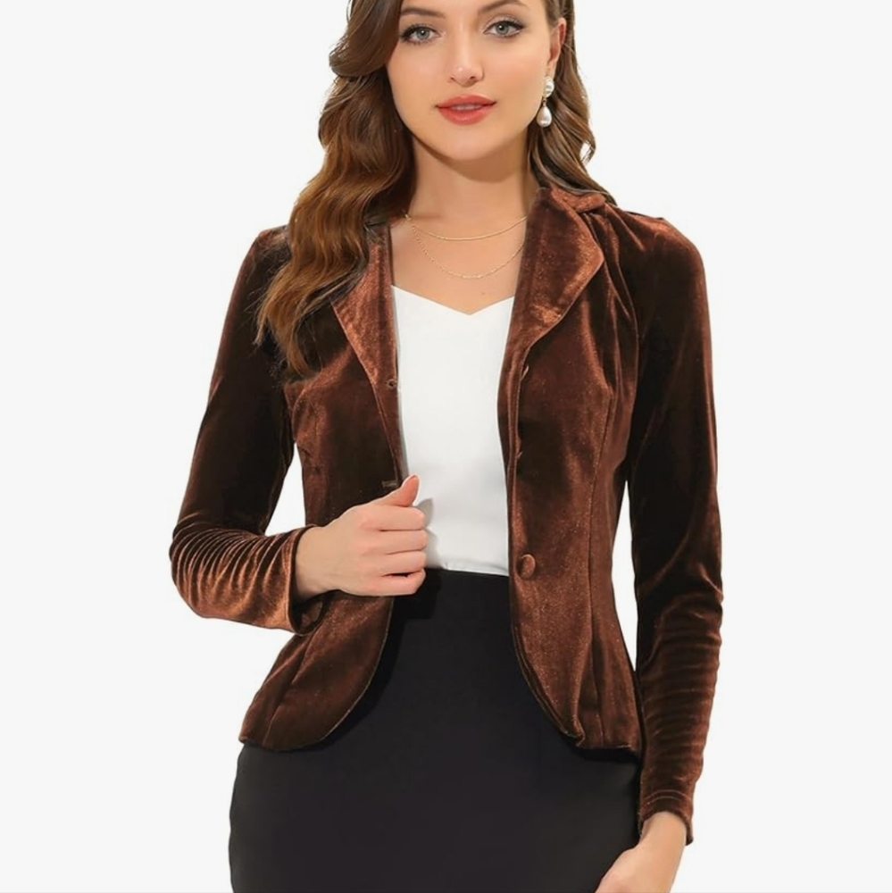 Womens Allegra K Business Casual Blazers Velvet Office